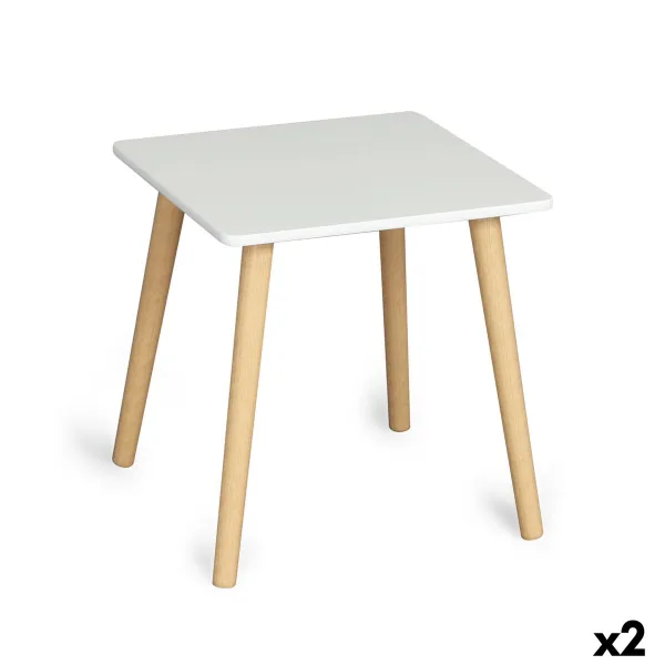 Mazs galdiņš MobleKit Balts Brūns 40 x 40 x 40 cm (2 gb.)