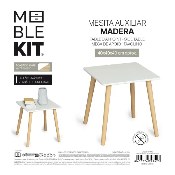 Sivupöytä MobleKit Valkoinen Ruskea 40 x 40 x 40 cm (2 osaa)