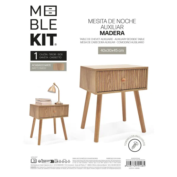 Ночной столик MobleKit Коричневый 40 x 30 x 45 cm (2 штук)