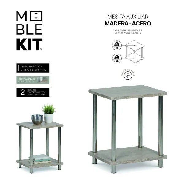 Вспомогательный стол MobleKit Коричневый Серебристый 34 x 29,5 x 41 cm (4 штук)