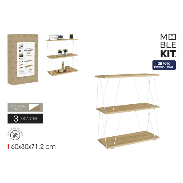Полка MobleKit Белый Коричневый Деревянный Металл 60 x 30 x 71,2 cm (2 штук)