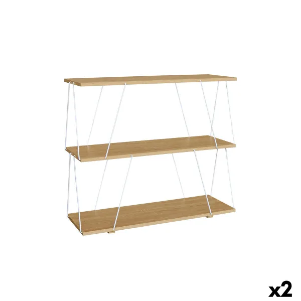 Полка MobleKit Белый Коричневый Деревянный Металл 80 x 30 x 71,2 cm (2 штук)