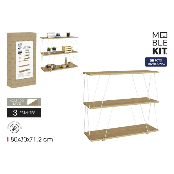 Полка MobleKit Белый Коричневый Деревянный Металл 80 x 30 x 71,2 cm (2 штук)