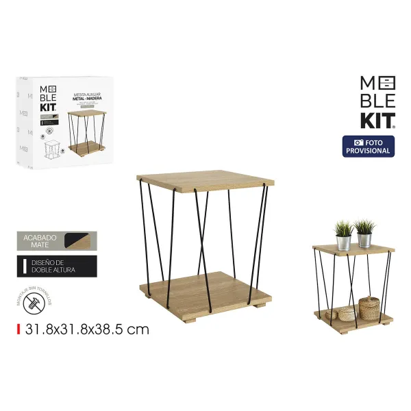 Вспомогательный стол MobleKit Коричневый Чёрный 31,8 x 31,8 x 38,5 cm (4 штук)