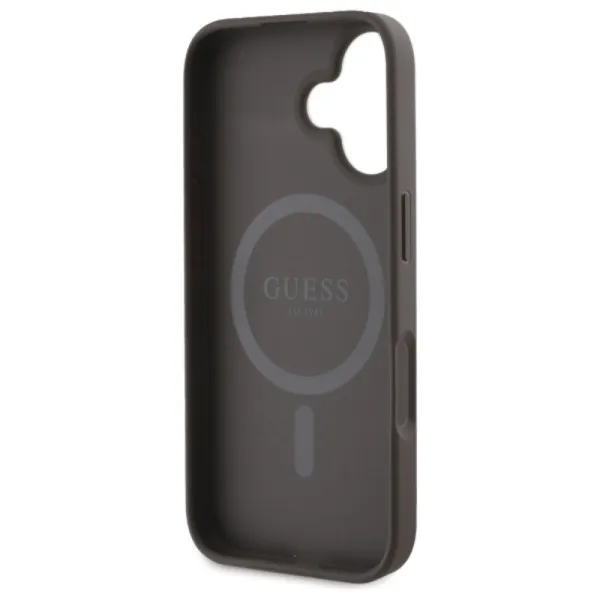 Guess Peony On 4G Background MagSafe - Case for iPhone 16 (brown)