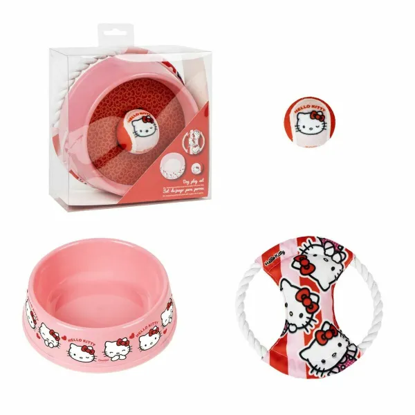 Welcome Gift Set for Dogs Hello Kitty Rožinė 21,0 x 21,0 x 8,8 cm 3 Dalys