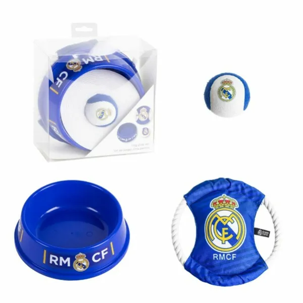 Sveikinimo dovanų rinkinys šunims Real Madrid C.F. Mėlyna 21,0 x 21,0 x 8,8 cm 3 Dalys