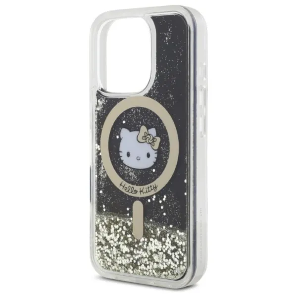 Hello Kitty Liquid Glitter Fever MagSafe - Case for iPhone 16 Pro (black/gold)