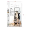 Coat rack with mirror Vinthera Moa Black Beige Metal MDF Wood 76 x 180 x 40 cm