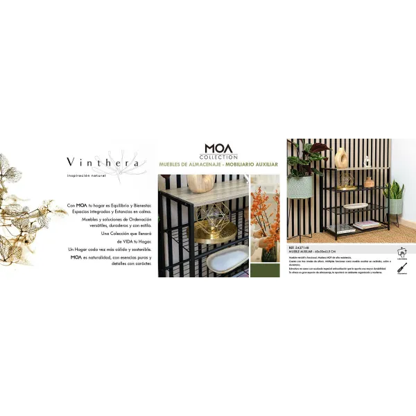 Полка Vinthera Moa Металл Деревянный MDF 60 x 30 x 63,5 cm (3 штук)