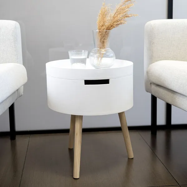 Side table Vinthera Moa White Beige 38 x 43 cm (4 Units)