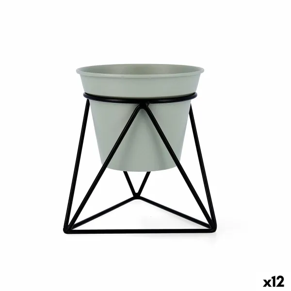 Planter with stand Vinthera Moa Green Metal 14,5 x 12,5 x 15 cm (12 Units)