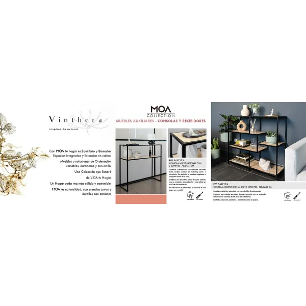 Полка Vinthera Moa Металл Деревянный MDF 78 x 27 x 77 cm (4 штук)