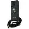 Guess 4G Big Logo Cord Strap Crossbody - Case for iPhone 16 Plus (black)