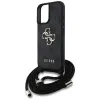 Guess 4G Big Logo Cord Strap Crossbody - Case for iPhone 16 Plus (black)