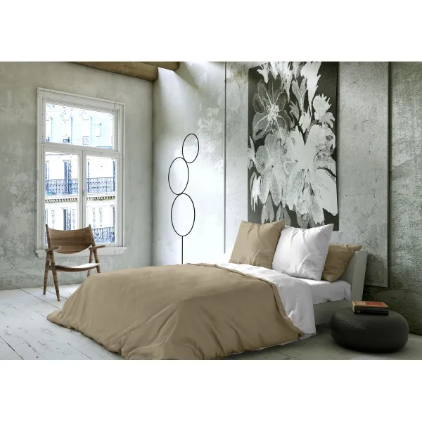 Nordic cover Naturals FUNDA NORDICA BICOLOR REVERSIBLE White Beige 140 x 200 cm Reversible