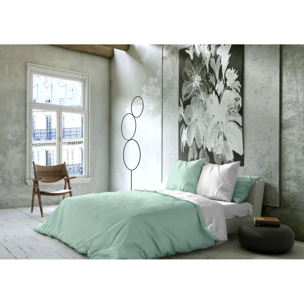 Nordic cover Naturals FUNDA NORDICA BICOLOR REVERSIBLE White Green 200 x 200 cm Reversible
