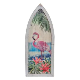 Seinakaunistus DKD Home Decor Puit Roosa flamingo Troopiline