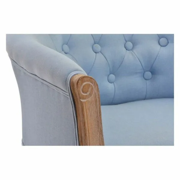Taburetė DKD Home Decor Mėlyna Poliesteris Medžio Kaučiukmedžio mediena 58 x 56 x 69 cm