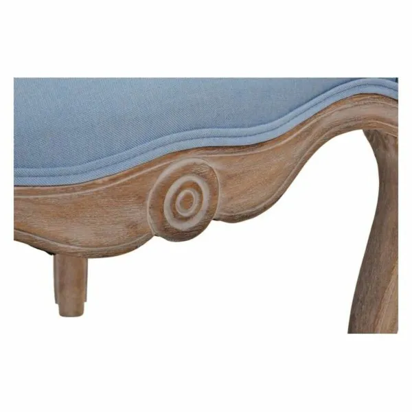 Taburetė DKD Home Decor Mėlyna Poliesteris Medžio Kaučiukmedžio mediena 58 x 56 x 69 cm