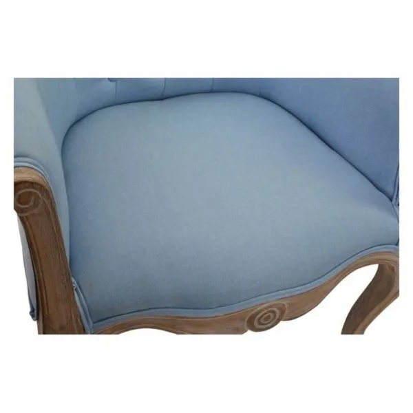 Taburetė DKD Home Decor Mėlyna Poliesteris Medžio Kaučiukmedžio mediena 58 x 56 x 69 cm