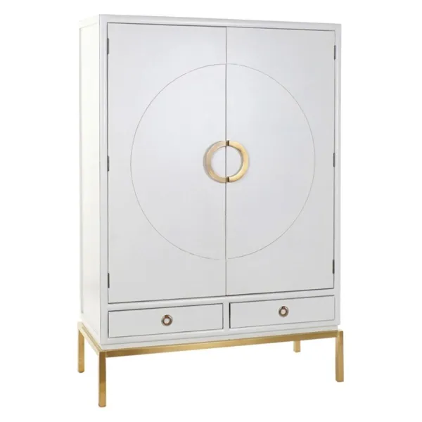 Kaappi DKD Home Decor Valkoinen Kullattu Metalli Poppeli 120 x 50 x 175 cm