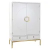Kaappi DKD Home Decor Valkoinen Kullattu Metalli Poppeli 120 x 50 x 175 cm