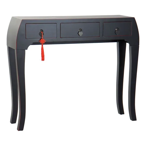 Stalas su 3 stalčiais DKD Home Decor Juoda 96 x 26 x 80 cm