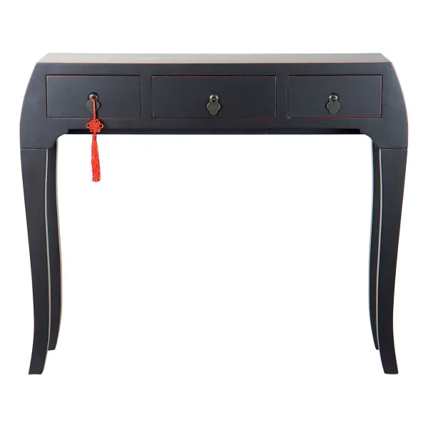 Stalas su 3 stalčiais DKD Home Decor Juoda 96 x 26 x 80 cm
