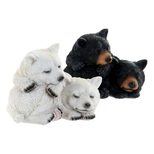Декоративная фигура DKD Home Decor Белый Чёрный 14,5 x 14,5 x 11 cm Смола (2 штук)