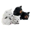Decorative Figure DKD Home Decor White Black 14,5 x 14,5 x 11 cm Resin (2 Units)