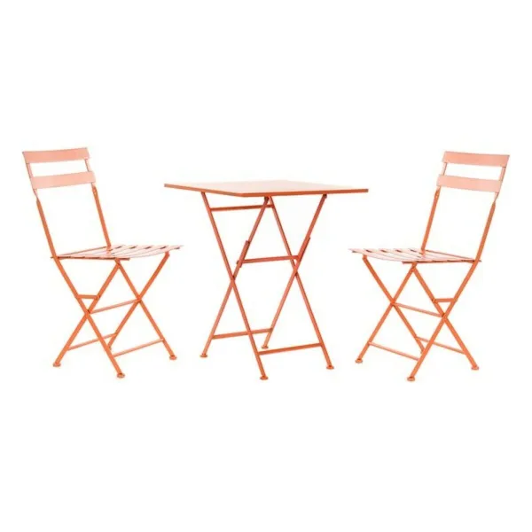 Stalo rinkinys su 2 kėdėmis DKD Home Decor MB-177412 Koralas 60 x 60 x 75 cm (3 pcs)