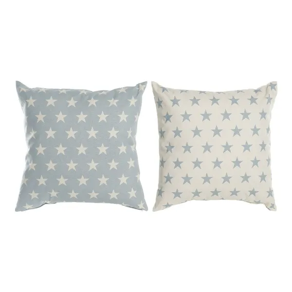 Подушка DKD Home Decor Синий 60 x 10 x 60 cm Звезды Белый (2 штук)