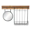 Seinäpeili DKD Home Decor Musta Metalli Kuusi Peili (80 x 15 x 20 cm)