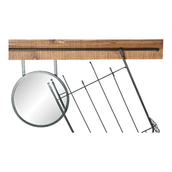 Seinäpeili DKD Home Decor Musta Metalli Kuusi Peili (80 x 15 x 20 cm)