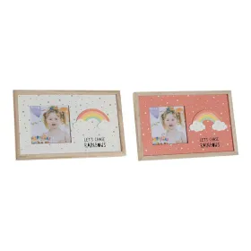 Photo frame DKD Home Decor Rainbow Pink White Children's MDF Wood (25 x 1 x 16 cm) (2 Units)