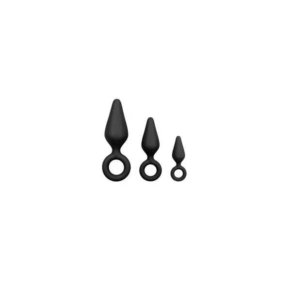 Anal plug EasyToys Black Set 3 Pieces