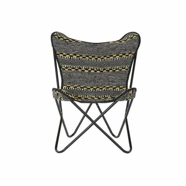 Nojatuoli DKD Home Decor Keltainen Valkoinen Musta Monivärinen Rauta 74 x 65 x 90 cm