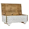Side table DKD Home Decor MB-182010 White Golden Metal Mango wood 115 x 60 x 45 cm