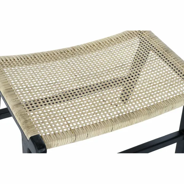 Taburete DKD Home Decor 8424001823192 65 x 47 x 40 cm Dabisks Tīkkoks Melns
