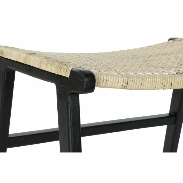 Taburete DKD Home Decor 8424001823192 65 x 47 x 40 cm Dabisks Tīkkoks Melns
