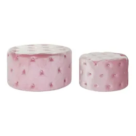 подставка для ног DKD Home Decor Розовый Velvet Деревянный MDF Glam (2 pcs)