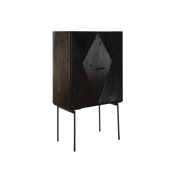 Sivupöytä DKD Home Decor Musta Tummanruskea Metalli Mangopuu 84 x 43 x 153,5 cm