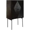 Устройство DKD Home Decor Чёрный Темно-коричневый Металл Древесина манго 84 x 43 x 153,5 cm