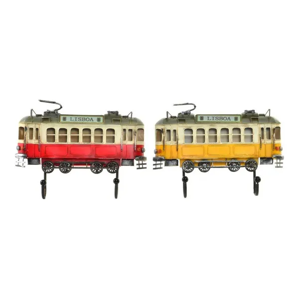 Wall mounted coat hanger DKD Home Decor Lisboa Metal Train Vintage 31 x 23 x 5 cm (2 Units)