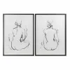 Maalaus DKD Home Decor 70 x 2,5 x 90 cm Nainen Moderni (2 osaa)