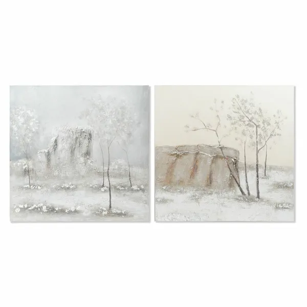 Canvas DKD Home Decor Ciedra Canvas 100 x 3,8 x 100 cm (2 Daudzums)
