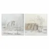 Drobė DKD Home Decor Pušis Drobė 100 x 3,8 x 100 cm (2 Dalys)
