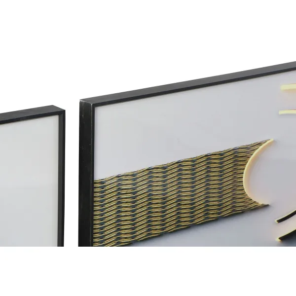 Trijų paveikslų rinkinys DKD Home Decor Aliuminis Medžio MDF 240 x 3 x 80 cm (3 Dalys)