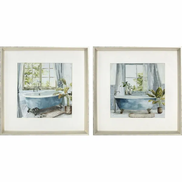 Paveikslas DKD Home Decor Stiklas Medžio MDF 32 x 2,5 x 32 cm 32 x 2,3 x 32 cm